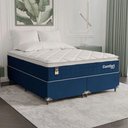 Ver imagem 1 de Cama Box Queen + Colchão Comfort Class Pillow Top 158x198cm Azul/suede Azul