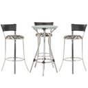 Ver imagem 1 de Kit de Mesa Bistrô com Tampo de Vidro Redondo 4 Banquetas em Alumínio e Fibra Sintética Preta