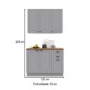 Ver imagem 4 de Cozinha Compacta Bariloche 6 Portas 2 Gavetas com Tampo 100% MDF Titânio Fosco - Indékes