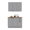 Ver imagem 1 de Cozinha Compacta Bariloche 6 Portas 2 Gavetas com Tampo 100% MDF Titânio Fosco - Indékes