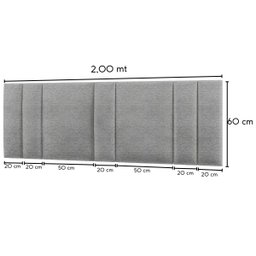 Cabeceira Estofada Cama Casal King Size com Led Moderna 200 Cm:linho Cinza - 4