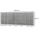 Ver imagem 4 de Cabeceira Estofada Cama Casal King Size com Led Moderna 200 Cm:linho Cinza