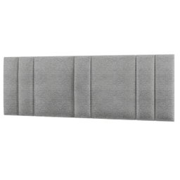 Cabeceira Estofada Cama Casal King Size com Led Moderna 200 Cm:linho Cinza - 3