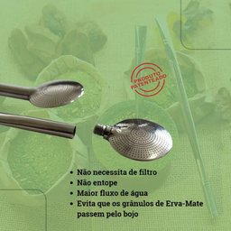 Bomba de Chimarrão Bojo Removível 800 Furos 19cm Inox Cano Trabalhado - 3