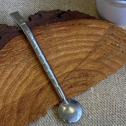 Bomba de Chimarrão Bojo Removível 800 Furos 19cm Inox Cano Trabalhado - 4