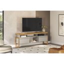 Ver imagem 5 de Rack Bancada P/ Tv até 70 Pol Esmeralda C/ 2 Portas e 3 Nichos 180cm Nature/off White - Linea
