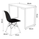 Ver imagem 5 de Conjunto Mesa de Cozinha Prattica Industrial 90cm e 2 Cadeiras Eames F02 Nature/preto - Mpozenato