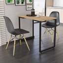 Ver imagem 1 de Conjunto Mesa de Cozinha Prattica Industrial 90cm e 2 Cadeiras Eames F02 Nature/preto - Mpozenato