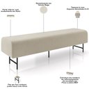Ver imagem 4 de Puff Recamier Decorativo com Pés Industrial 140cm Novara P05 Veludo Bege - Lyam Decor Norava