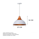 Ver imagem 2 de Kit 2 Lustre Pendente Panamá Branco Topo Cobre Alumínio Decoração