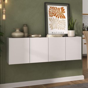 Aparador Buffet Suspenso 4 Portas Multimóveis Mp8002 Branco