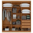 Ver imagem 6 de Guarda-roupas Casal 6 Portas 3 Gavetas Jazz com Pés sem Espelho Amendoa Clean