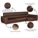 Ver imagem 3 de Sófa Living com Chaise Aurora 3 Lugares Pés em Aço Corino Marrom
