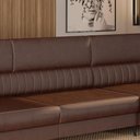 Ver imagem 6 de Sófa Living com Chaise Aurora 3 Lugares Pés em Aço Corino Marrom