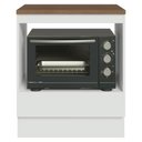 Ver imagem 7 de Balcão para Forno/Micro-Ondas 70 x 60 cm 1 Gaveta Branco Tampo Rustic Madesa