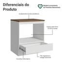 Ver imagem 4 de Balcão para Forno/Micro-Ondas 70 x 60 cm 1 Gaveta Branco Tampo Rustic Madesa