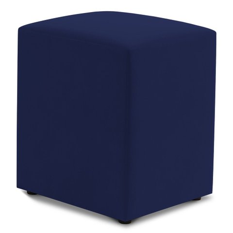 Puff Decorativo Sala de Estar Quadrado 36x47cm Suede Azul Marinho - Desk Design