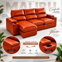 Ver imagem 5 de Sofá 3 Lugares 2,30m Retrátil e Reclinável Malibu Bom Pastor Terra Cota Veludo PU