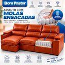 Ver imagem 4 de Sofá 3 Lugares 2,30m Retrátil e Reclinável Malibu Bom Pastor Terra Cota Veludo PU