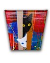 Ver imagem 6 de Quadro Decorativo em Acrílico Pintado a Mão para Decoração com 2 Gatinhos