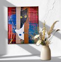 Ver imagem 1 de Quadro Decorativo em Acrílico Pintado a Mão para Decoração com 2 Gatinhos
