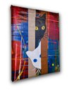 Ver imagem 3 de Quadro Decorativo em Acrílico Pintado a Mão para Decoração com 2 Gatinhos