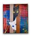 Ver imagem 2 de Quadro Decorativo em Acrílico Pintado a Mão para Decoração com 2 Gatinhos