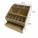 Ver imagem 3 de Caixa Mdf Organizadora de Maquiagem Aberta com 17 Divisões Tam:22x23x16cm Cod:banh041