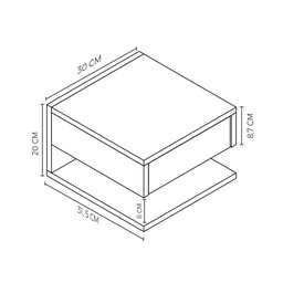 Mesa de Cabeceira Moderna com Gaveta - Quarto/sala/escritório/comércio -preto - 2