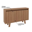 Ver imagem 3 de Balcão de Escritório 3 Portas Tecno Mobili - Amêndoa