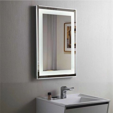 Espelho com Iluminação Led e Jateado Luxo Retangular 80x60cm:frio