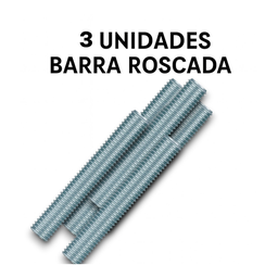 Kit 3 Barra Roscada Zincada de 1 Metro Unc Stein - 1/2 1/2 - 4