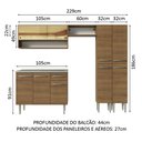 Ver imagem 4 de Armário de Cozinha Compacta 229cm com Pia Rustic Emilly Madesa 11