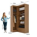 Ver imagem 3 de Closet Modulado de Canto 2 Peças 1 Gaveta Smart Plus Marrom/Cinamomo