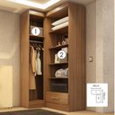 Ver imagem 5 de Closet Modulado de Canto 2 Peças 1 Gaveta Smart Plus Marrom/Cinamomo