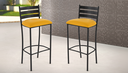 Ver imagem 1 de Kit 2 Banquetas com Encosto de 75cm:amarelo/preto