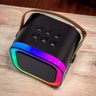Caixa de Som Karaoke Portatil Microfone Led Luz Bateria Recarregavel Usb Efeito de Voz Diversao Aniv - 4