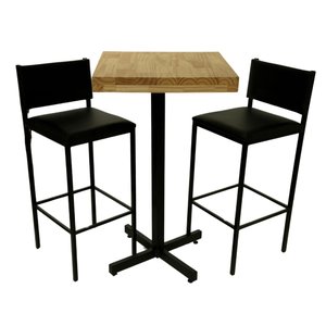 Conjunto de Bistrô Ibiza com 2 Banquetas - Dg Móveis:natural/preto