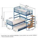 Ver imagem 3 de Treliche com Escada Lateral em Ferro Aço Carbono Tubular Teko Casatema MadeiraOriginals Azul/Álamo