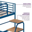 Ver imagem 4 de Treliche com Escada Lateral em Ferro Aço Carbono Tubular Teko Casatema MadeiraOriginals Azul/Álamo