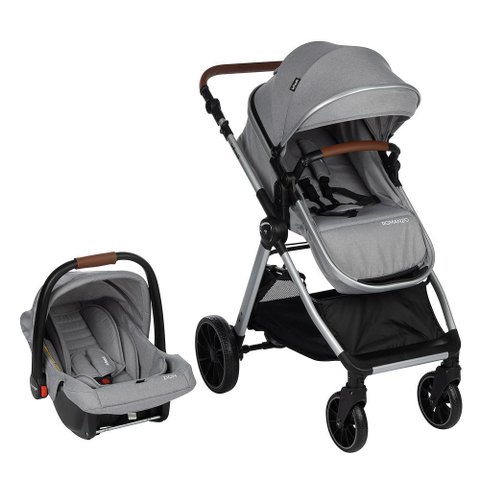 Carrinho com Bebê Conforto Travel System Romanzo Duo Cinza - Infanti