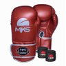 Kit Luva Boxe Mks Energy V2 Metalic Red Bandagem 2,55m 10 Oz - 1