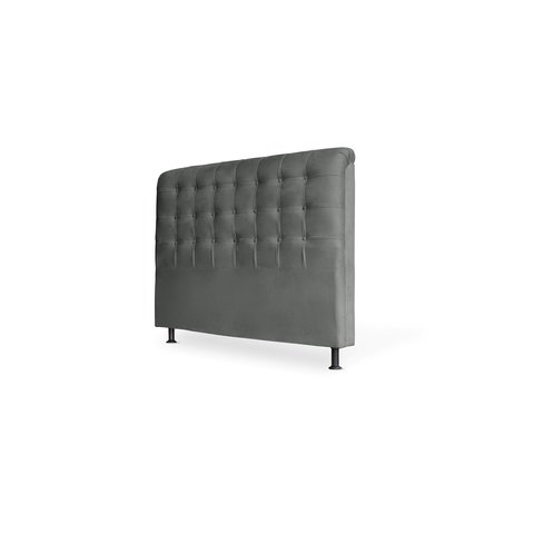 Cabeceira De Cama Box Ana King 195cm X 118cm Suede Cinza Mz Decor