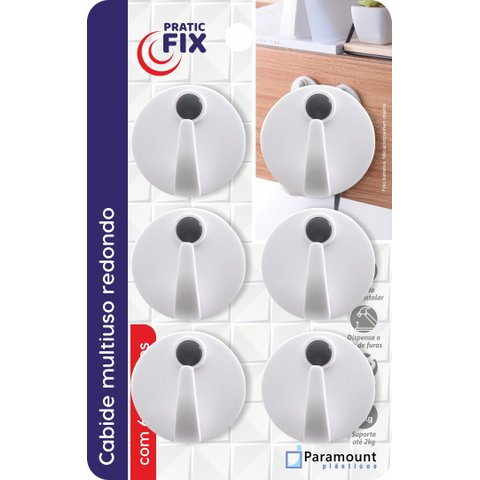 Gancho Adesivo Branco 6pçs 4,9cm