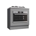 Ver imagem 4 de Balcão de Cozinha C/ Tampo Americana P/ Forno de Embutir e Cooktop 80cm Cinza - Henn