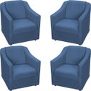 Ver imagem 1 de Kit 4 Poltronas Decorativas para Sala de Espera Recepção Escritório Consultório Suede