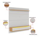 Ver imagem 4 de Painel TV 65" Suspenso 180cm com Bancada 3 Portas Basculante Levi C04 - D'Rossi