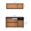 Ver imagem 3 de Cozinha Compacta 2 Peças Balcão para Pia 3 Portas 1 Gaveta com Armário Aéreo 3 Portas 