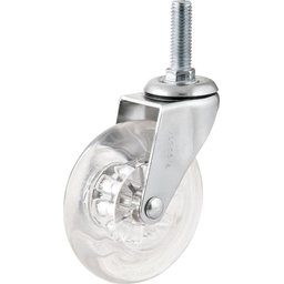Rodizio Giratório 1.3/8 Leve 20kg Poliuretano Transparente - 1