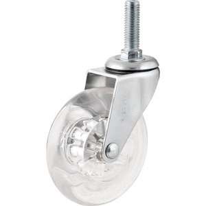 Rodizio Giratório 1.3/8 Leve 20kg Poliuretano Transparente